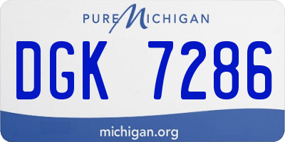 MI license plate DGK7286