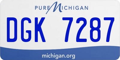 MI license plate DGK7287