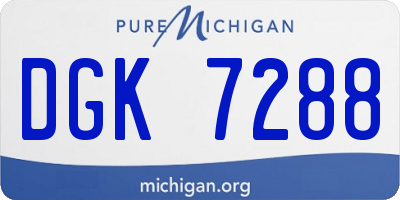 MI license plate DGK7288