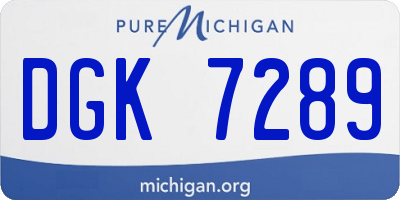 MI license plate DGK7289