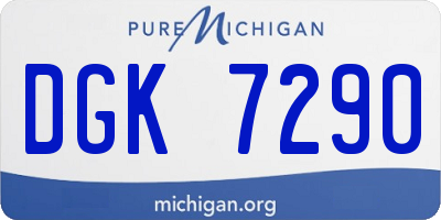 MI license plate DGK7290