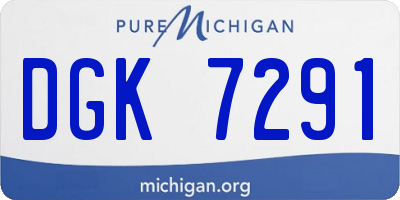 MI license plate DGK7291