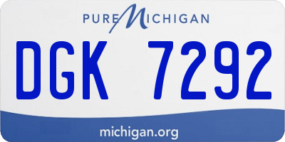 MI license plate DGK7292