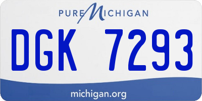 MI license plate DGK7293