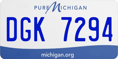 MI license plate DGK7294