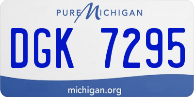 MI license plate DGK7295