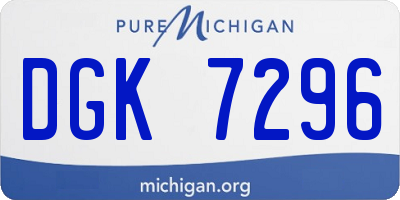 MI license plate DGK7296