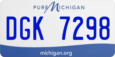 MI license plate DGK7298