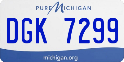 MI license plate DGK7299