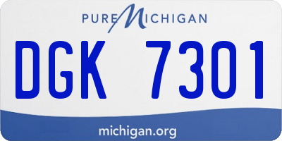 MI license plate DGK7301