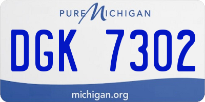 MI license plate DGK7302