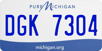 MI license plate DGK7304