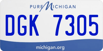 MI license plate DGK7305