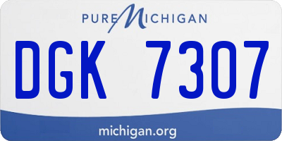 MI license plate DGK7307