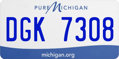MI license plate DGK7308