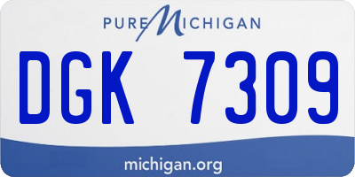 MI license plate DGK7309
