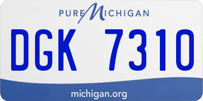 MI license plate DGK7310