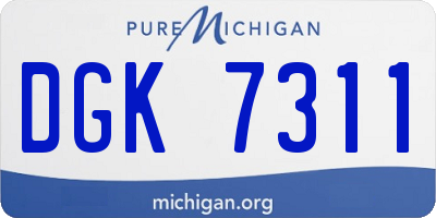 MI license plate DGK7311