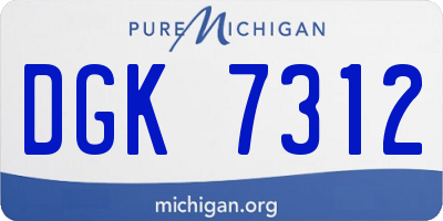 MI license plate DGK7312