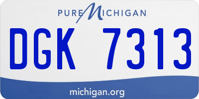 MI license plate DGK7313