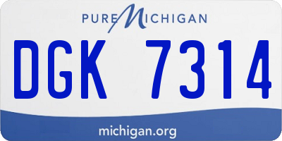 MI license plate DGK7314