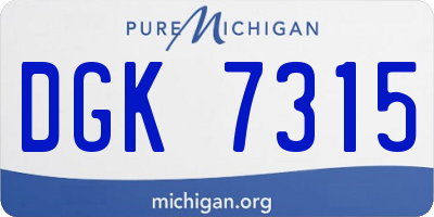 MI license plate DGK7315