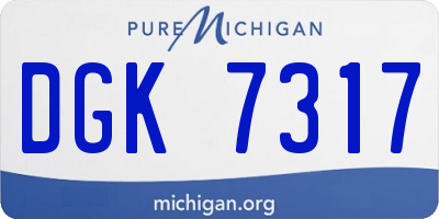 MI license plate DGK7317