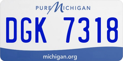 MI license plate DGK7318