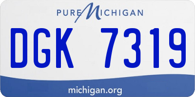 MI license plate DGK7319