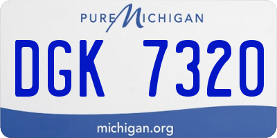 MI license plate DGK7320