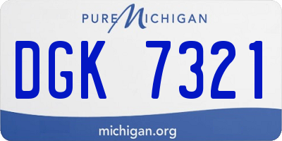 MI license plate DGK7321