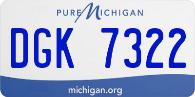 MI license plate DGK7322