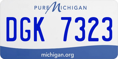 MI license plate DGK7323