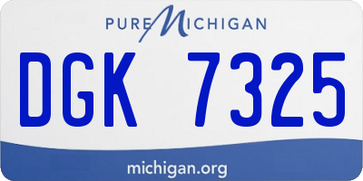MI license plate DGK7325