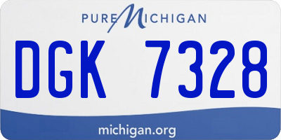 MI license plate DGK7328