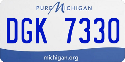 MI license plate DGK7330