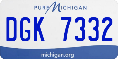 MI license plate DGK7332