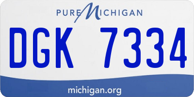 MI license plate DGK7334