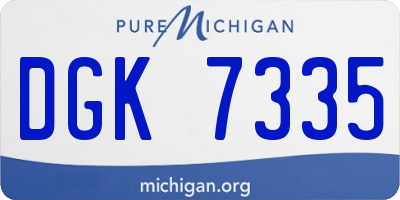 MI license plate DGK7335