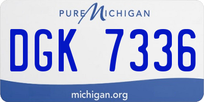 MI license plate DGK7336