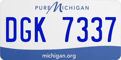 MI license plate DGK7337