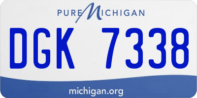 MI license plate DGK7338
