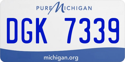 MI license plate DGK7339