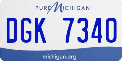 MI license plate DGK7340