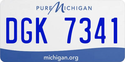 MI license plate DGK7341