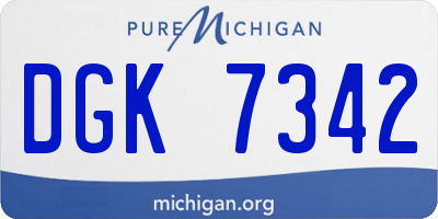 MI license plate DGK7342