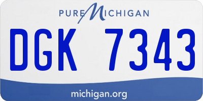 MI license plate DGK7343