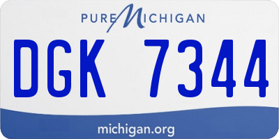 MI license plate DGK7344