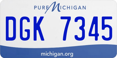 MI license plate DGK7345
