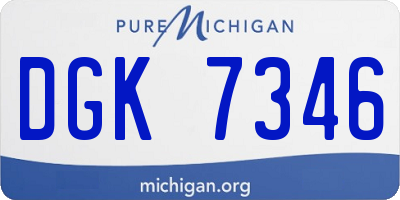 MI license plate DGK7346